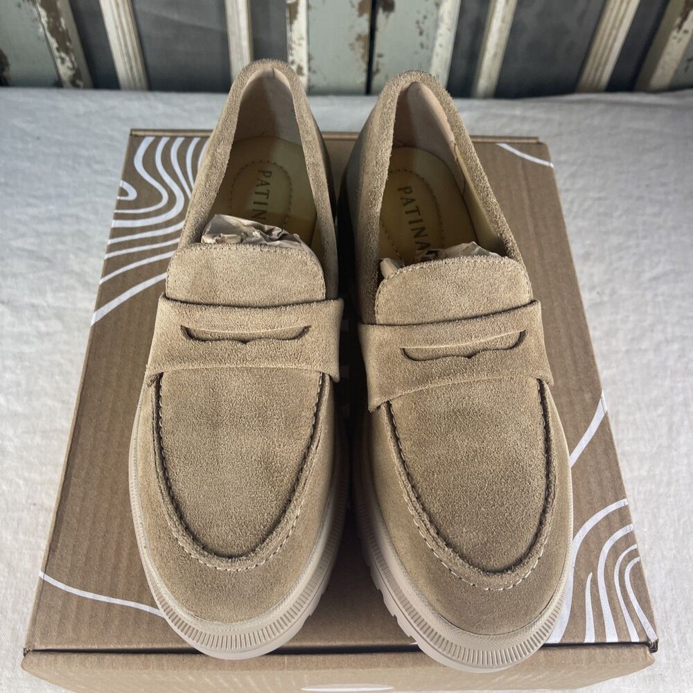 PATINA Zoe Suede Chunky Platform Penny Loafer Lug Sole Creeper Shoe Preppy 8.5 - Picture 7 of 8